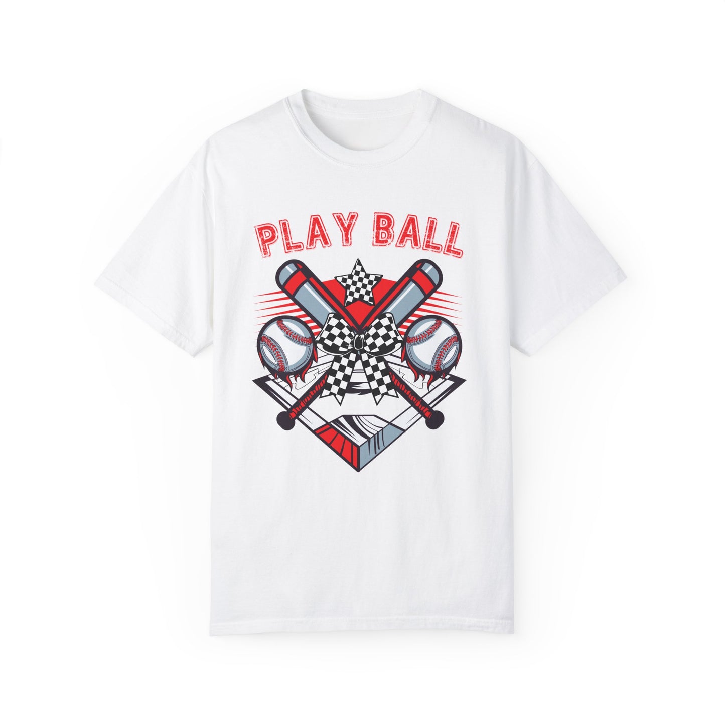 Play Ball Checkered Bow T-Shirt