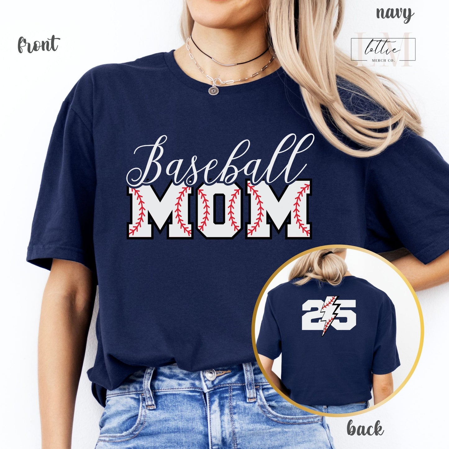 Personalized Baseball Mom T-Shirt