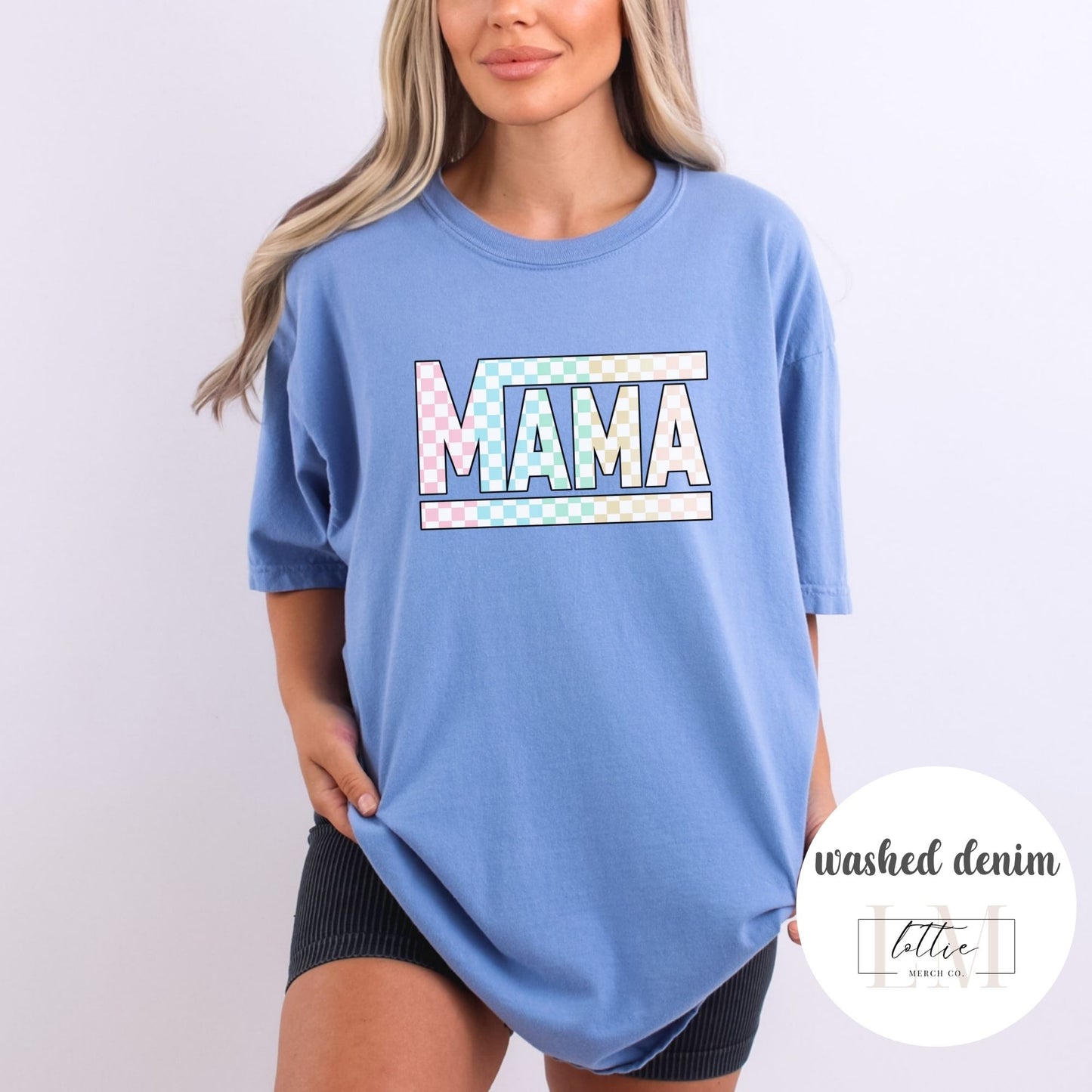 Mama Colored Checkered T-shirt