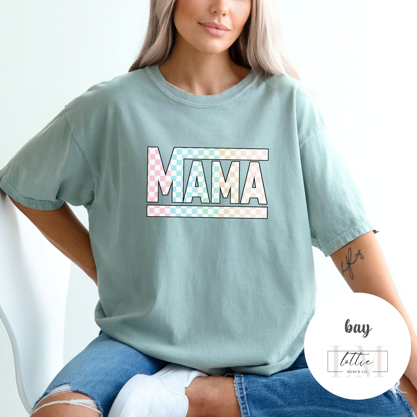 Mama Colored Checkered T-shirt