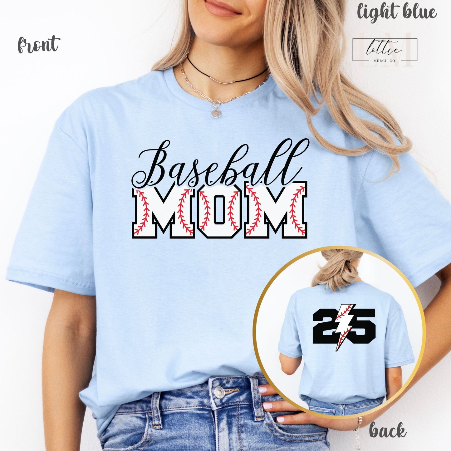 Personalized Baseball Mom T-Shirt