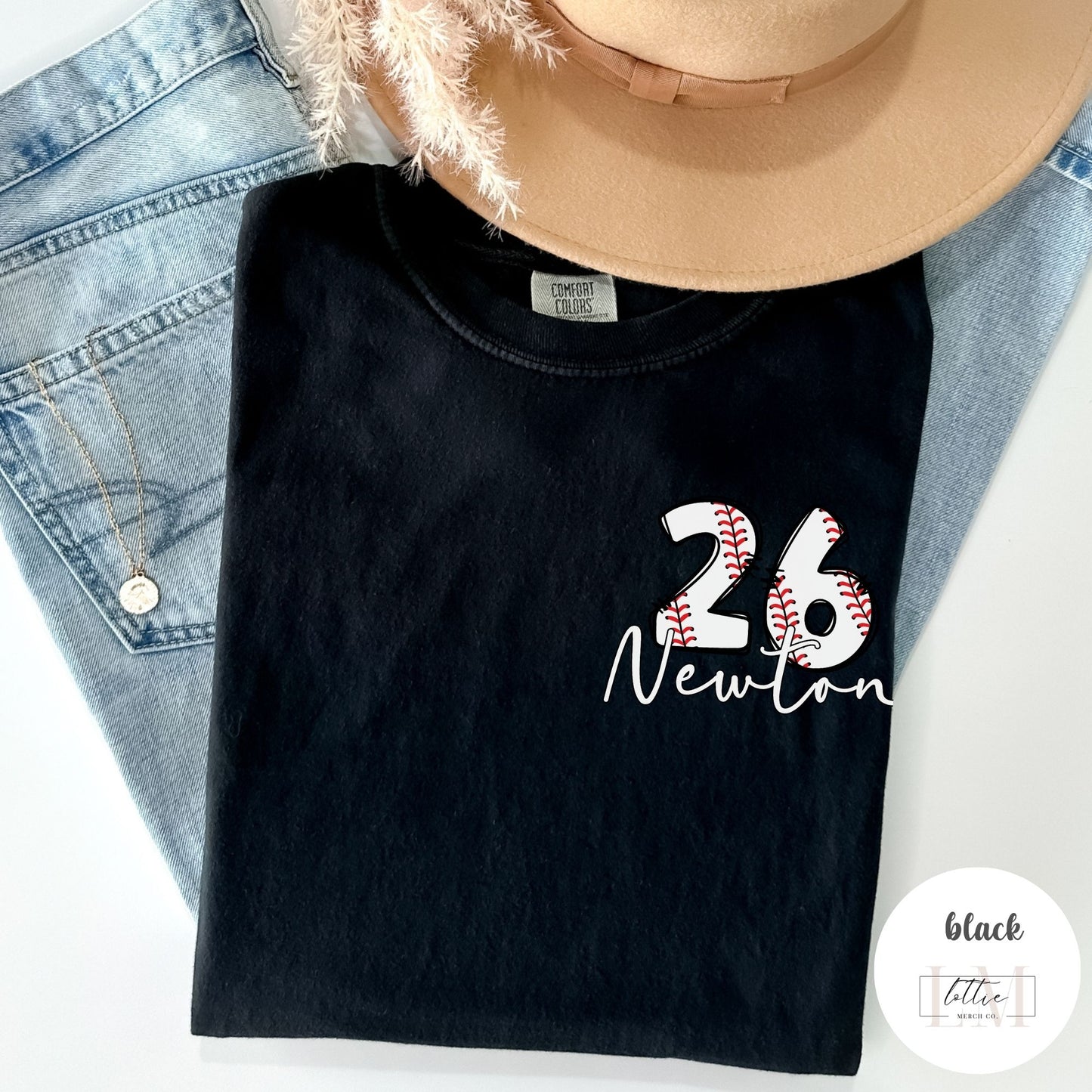 Custom Baseball Number and Name T-Shirt