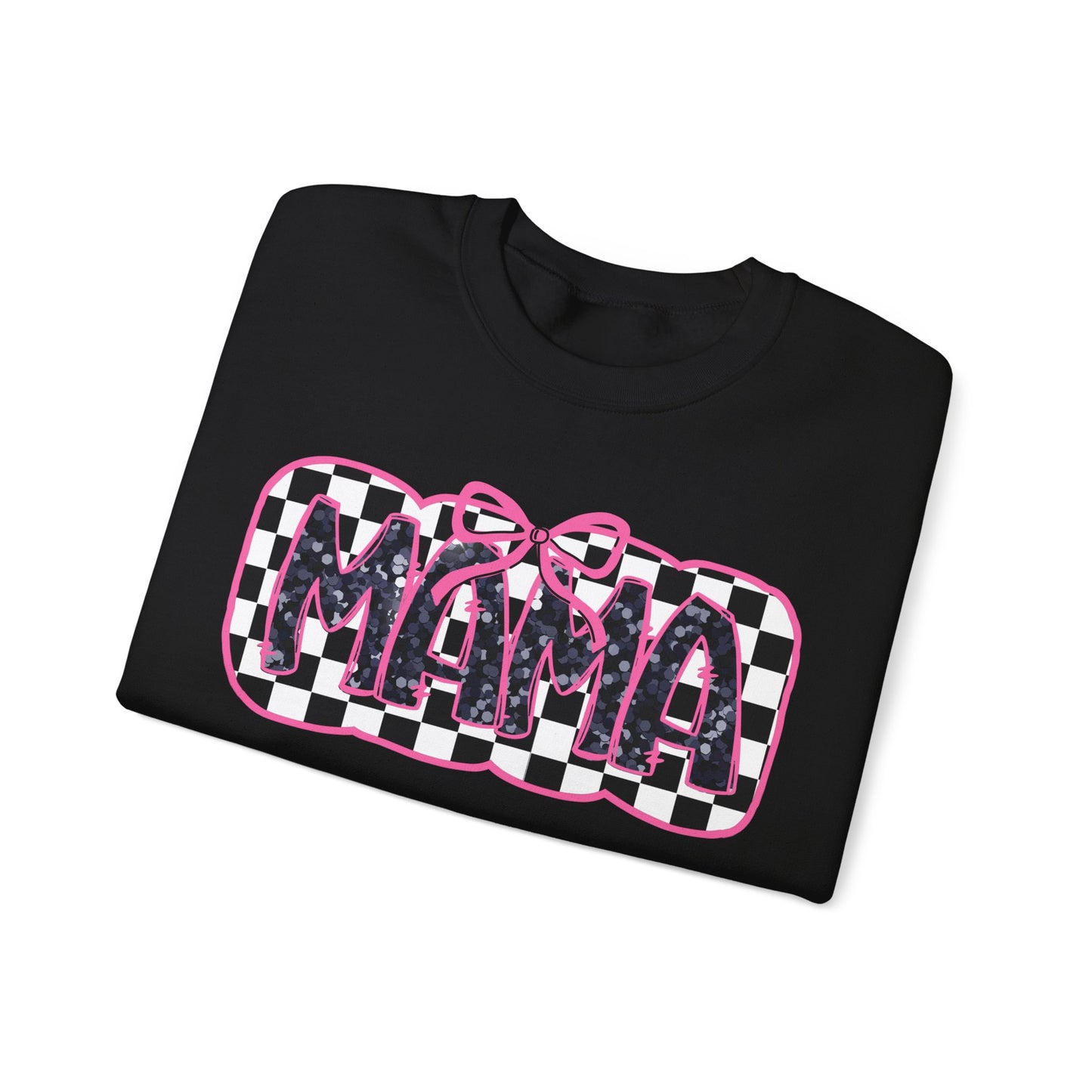 Personalized Bow Checkered Mama Sweatshirt
