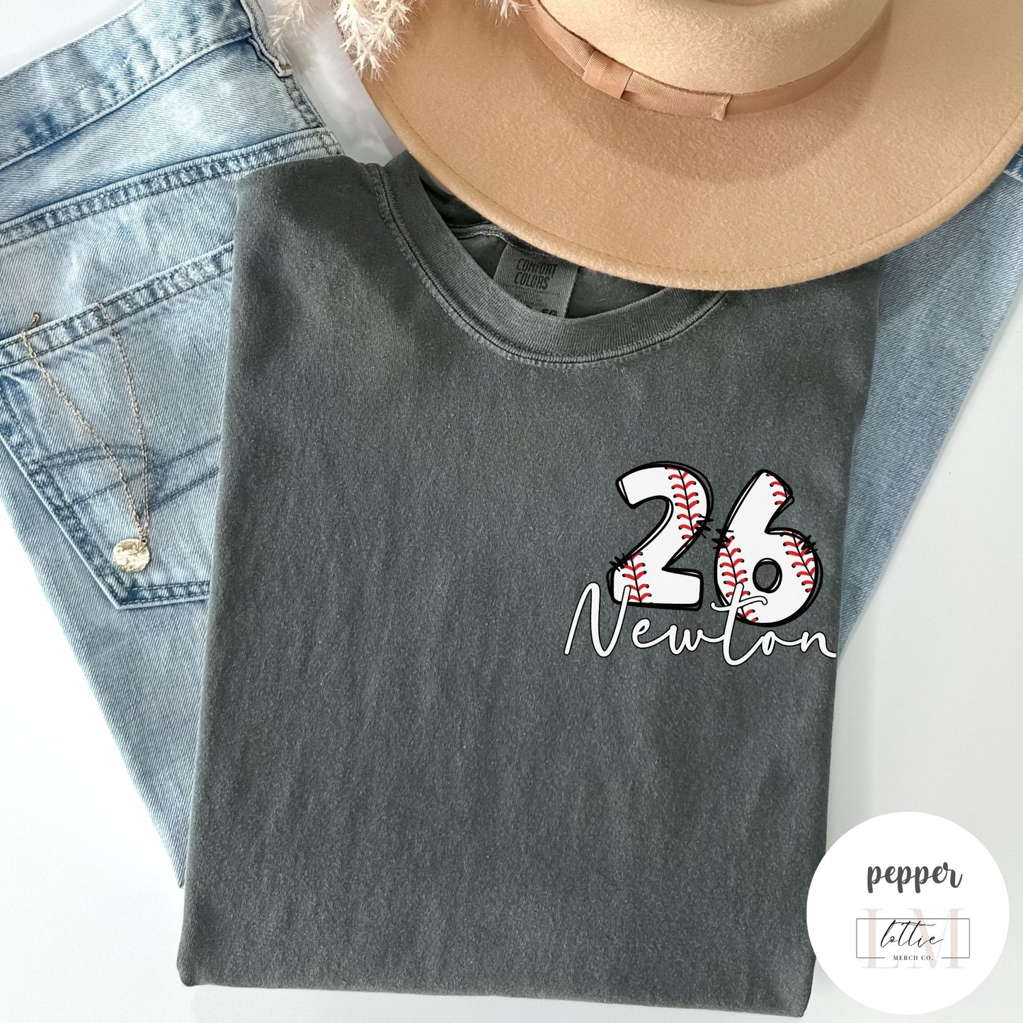 Custom Baseball Number and Name T-Shirt