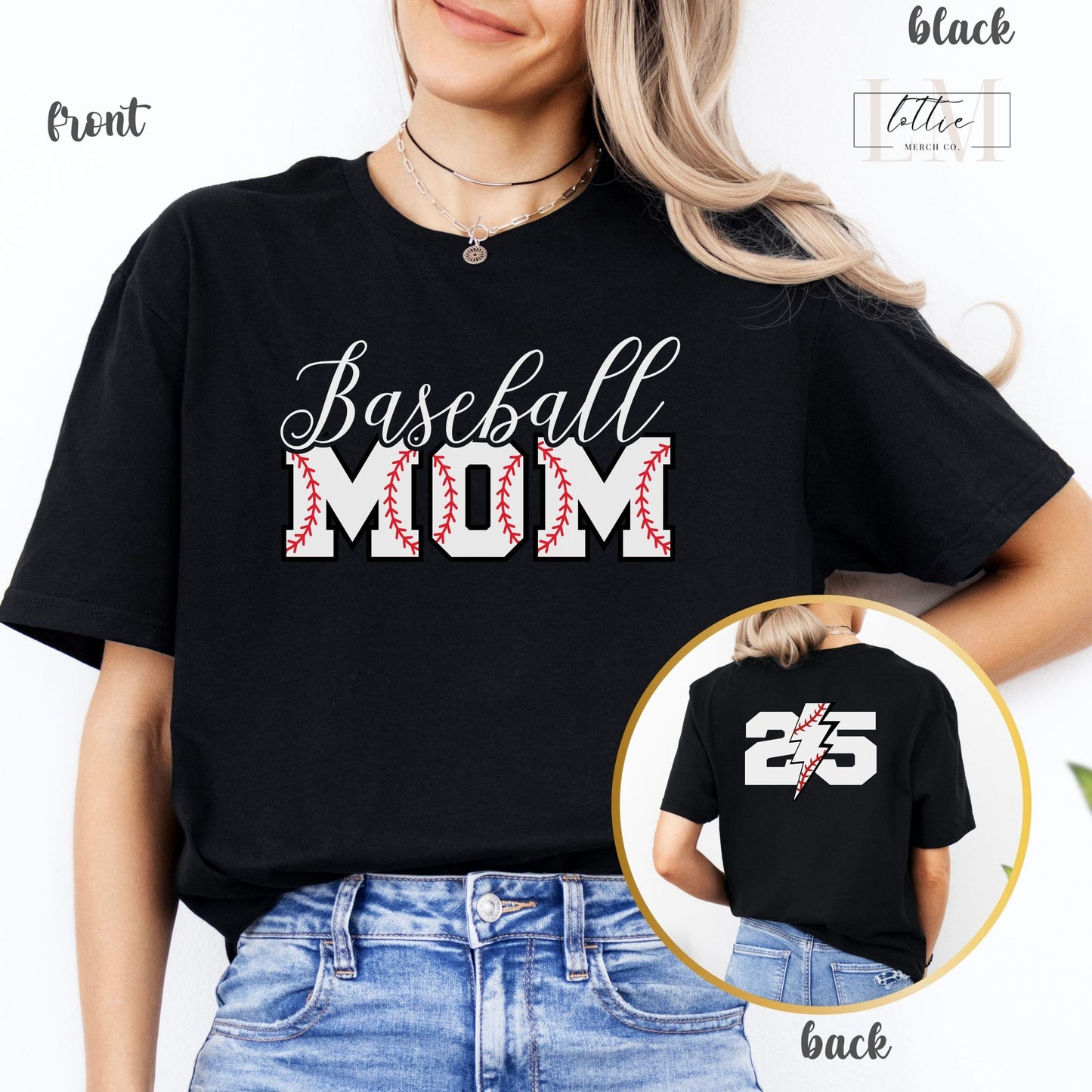 Personalized Baseball Mom T-Shirt