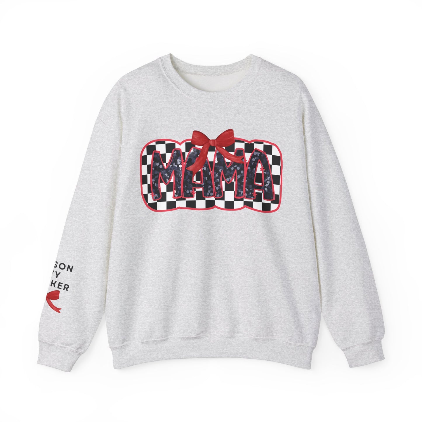 Personalized Checkered Coquette Mama Sweatshirt