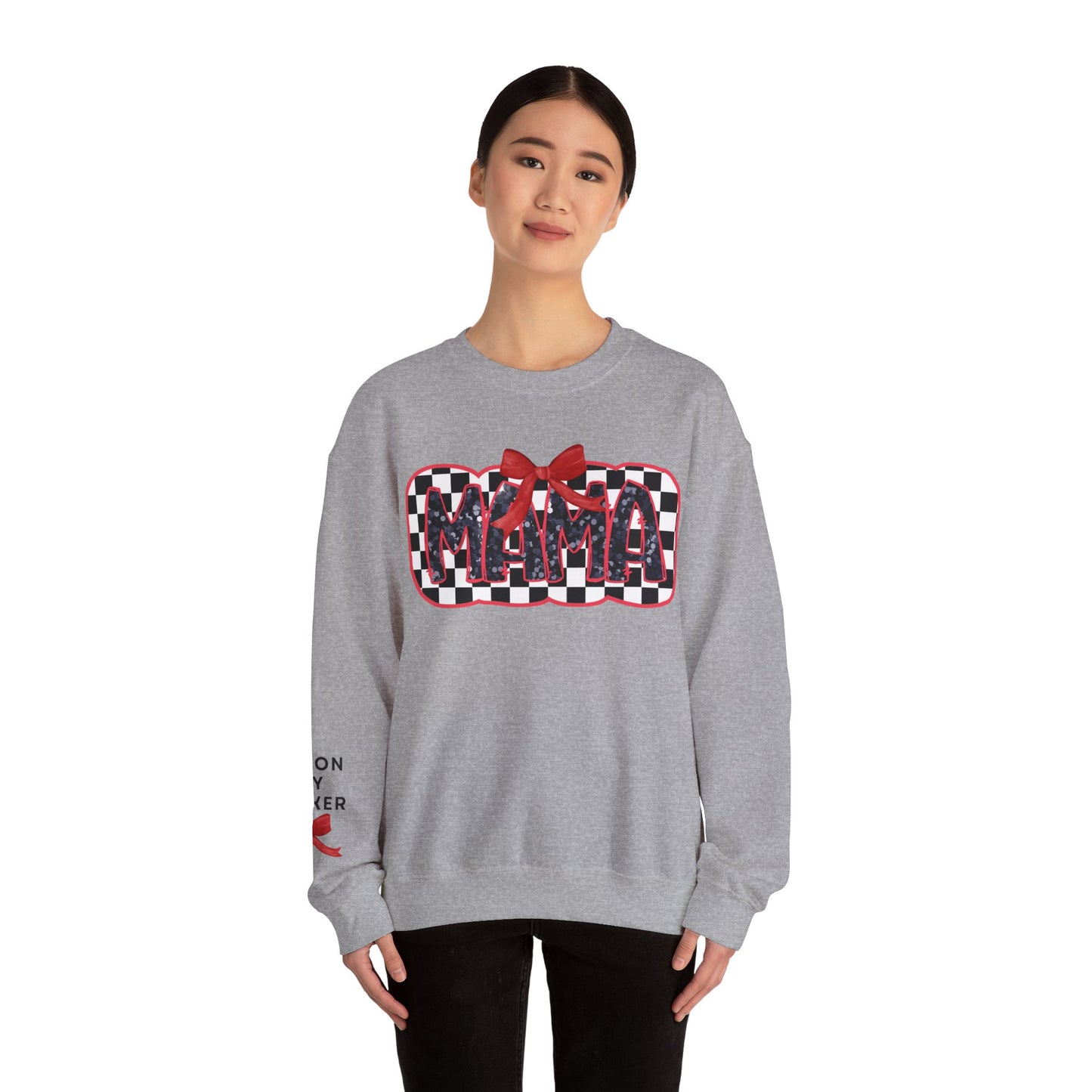 Personalized Checkered Coquette Mama Sweatshirt