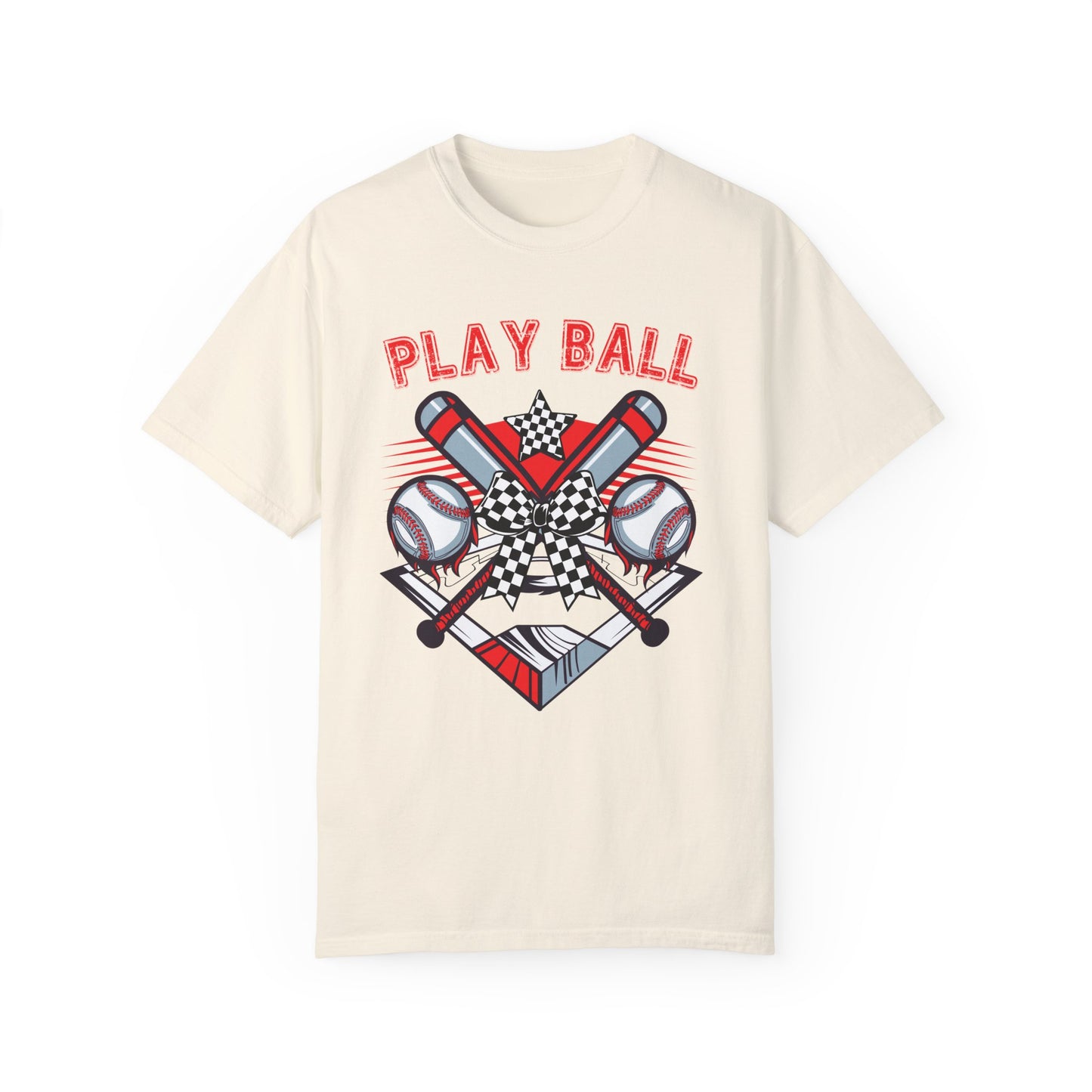 Play Ball Checkered Bow T-Shirt