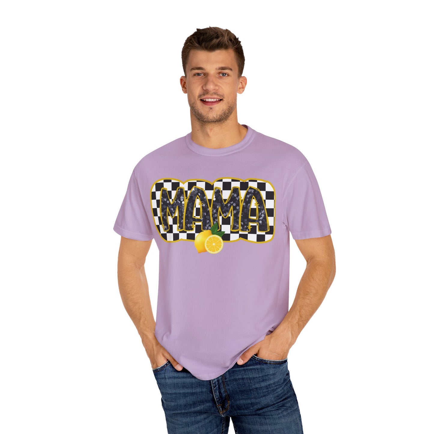 Checkered Lemon Mama T-Shirt, Gift for Mom