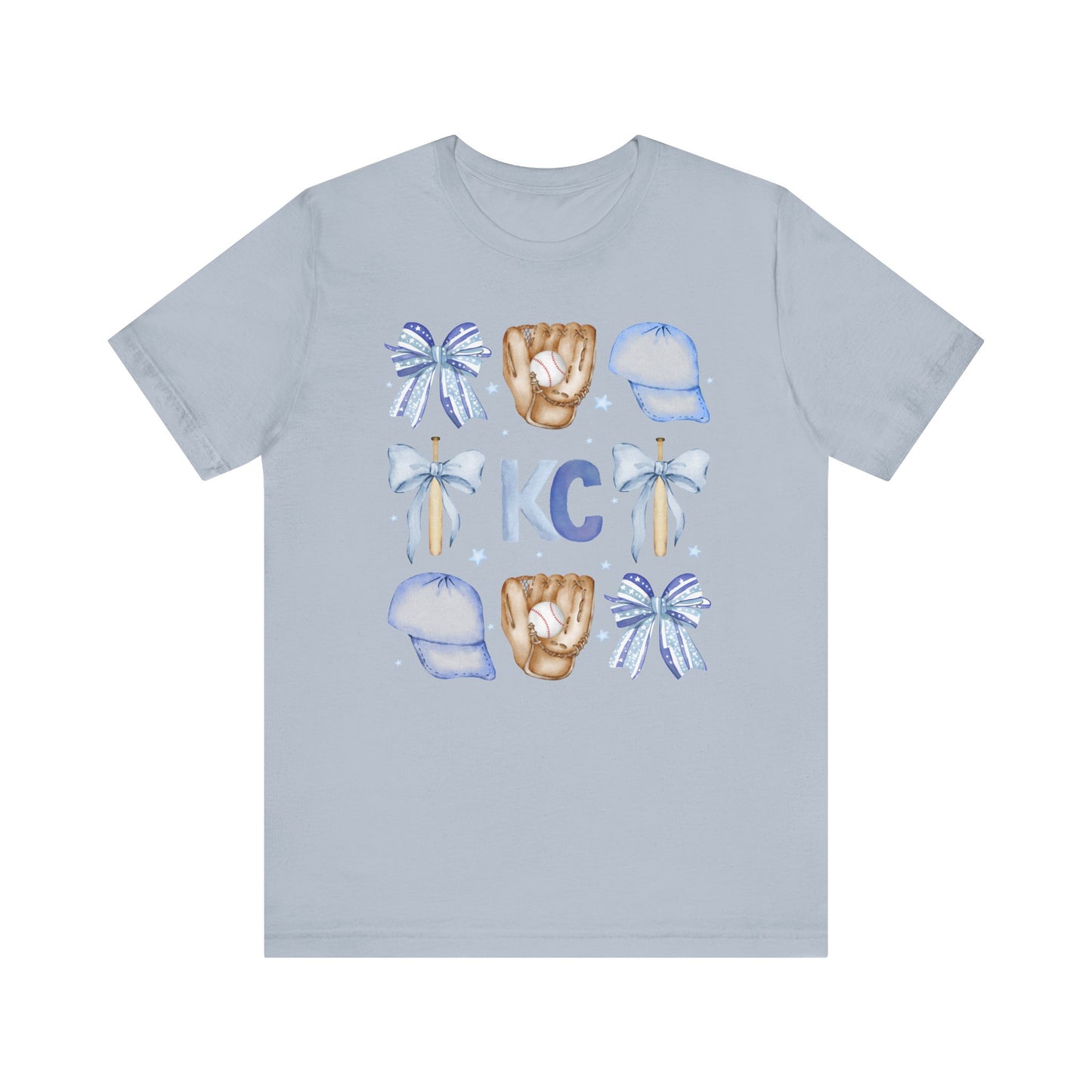 Watercolor Grid Kansas City Baseball Shirt