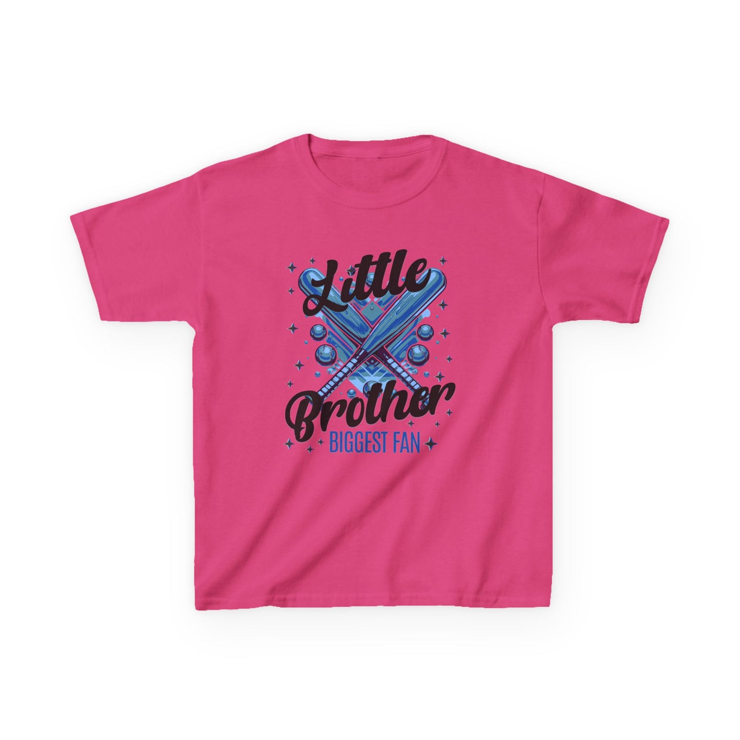 Kids Little Brother Biggest Baseball Softball Fan Tee