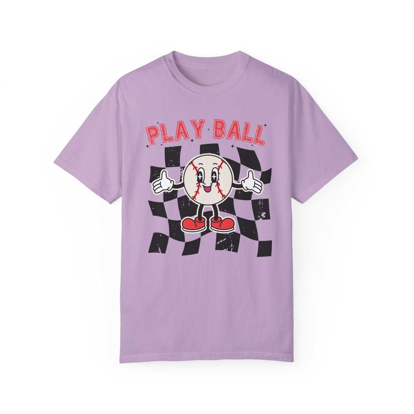 Play Baseball Checkered T-Shirt