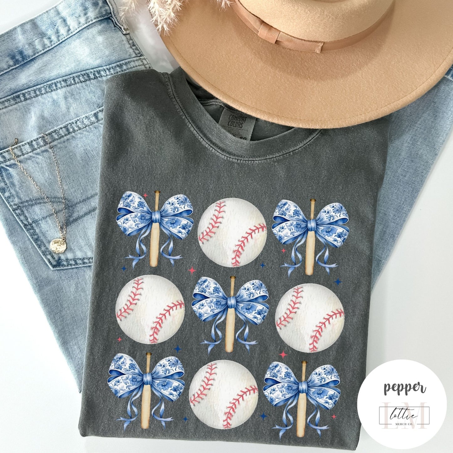 Toile Coquette Baseball Grid T-Shirt