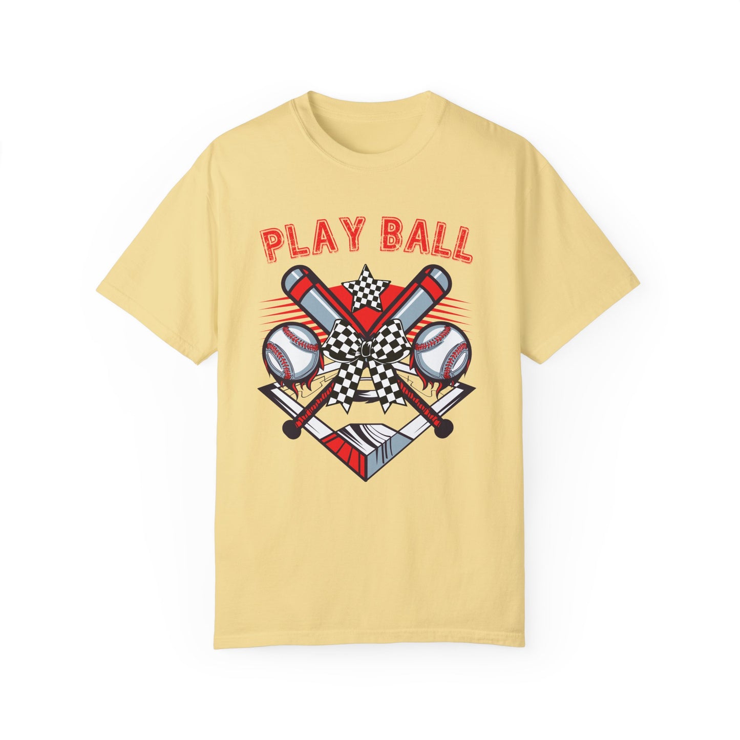Play Ball Checkered Bow T-Shirt