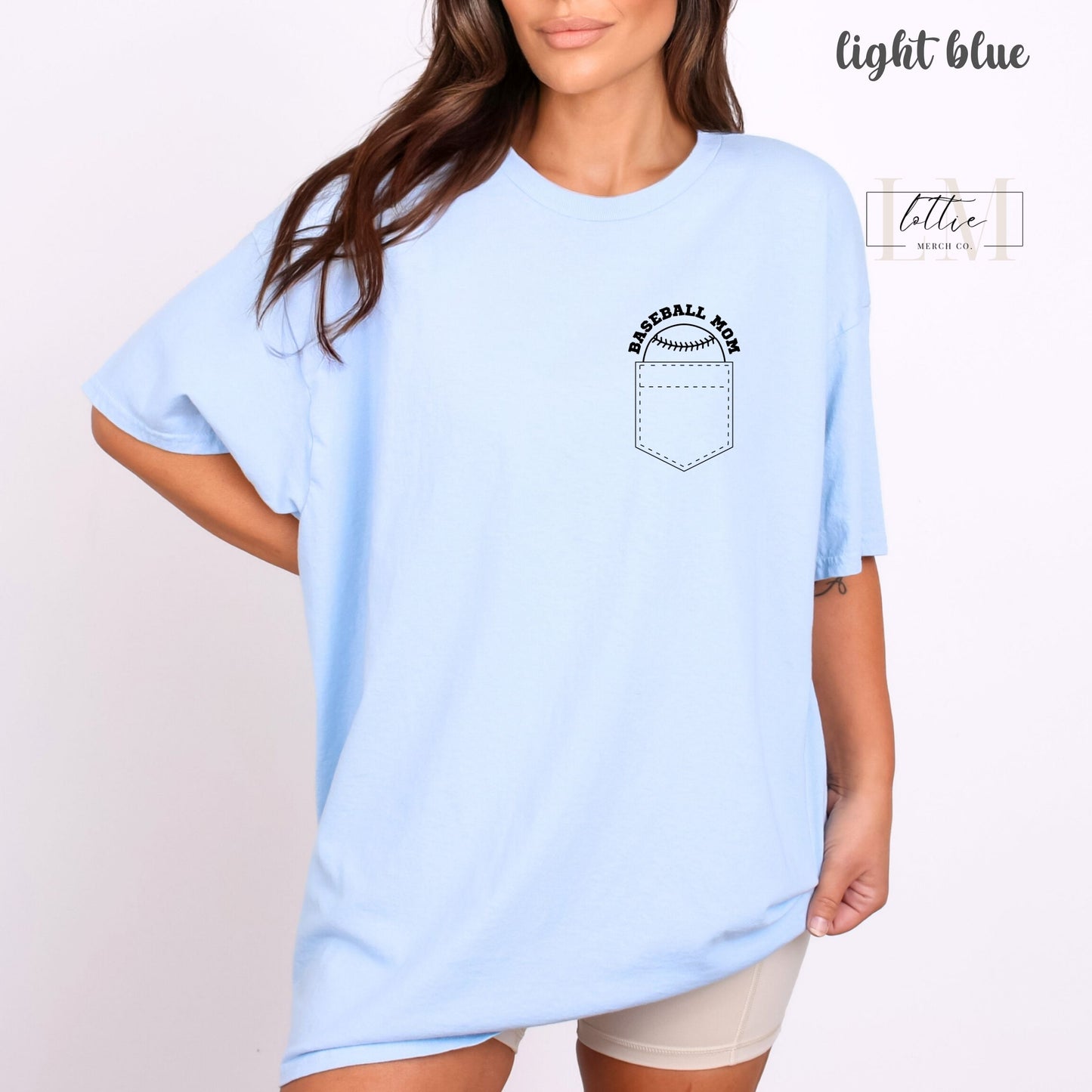 Baseball Mom Pocket Design T-Shirt