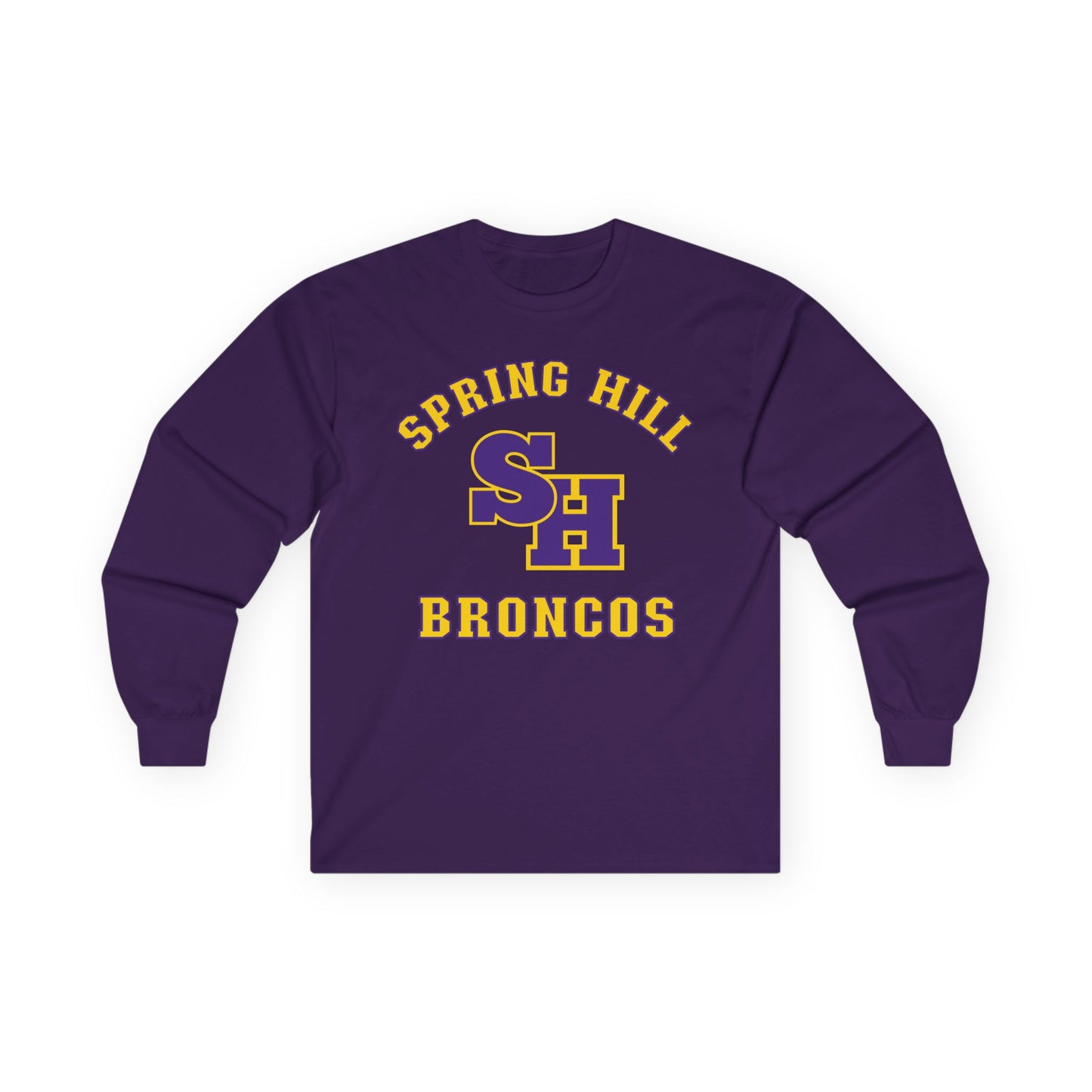 Spring Hill Broncos Long Sleeve Tee with Number & Name
