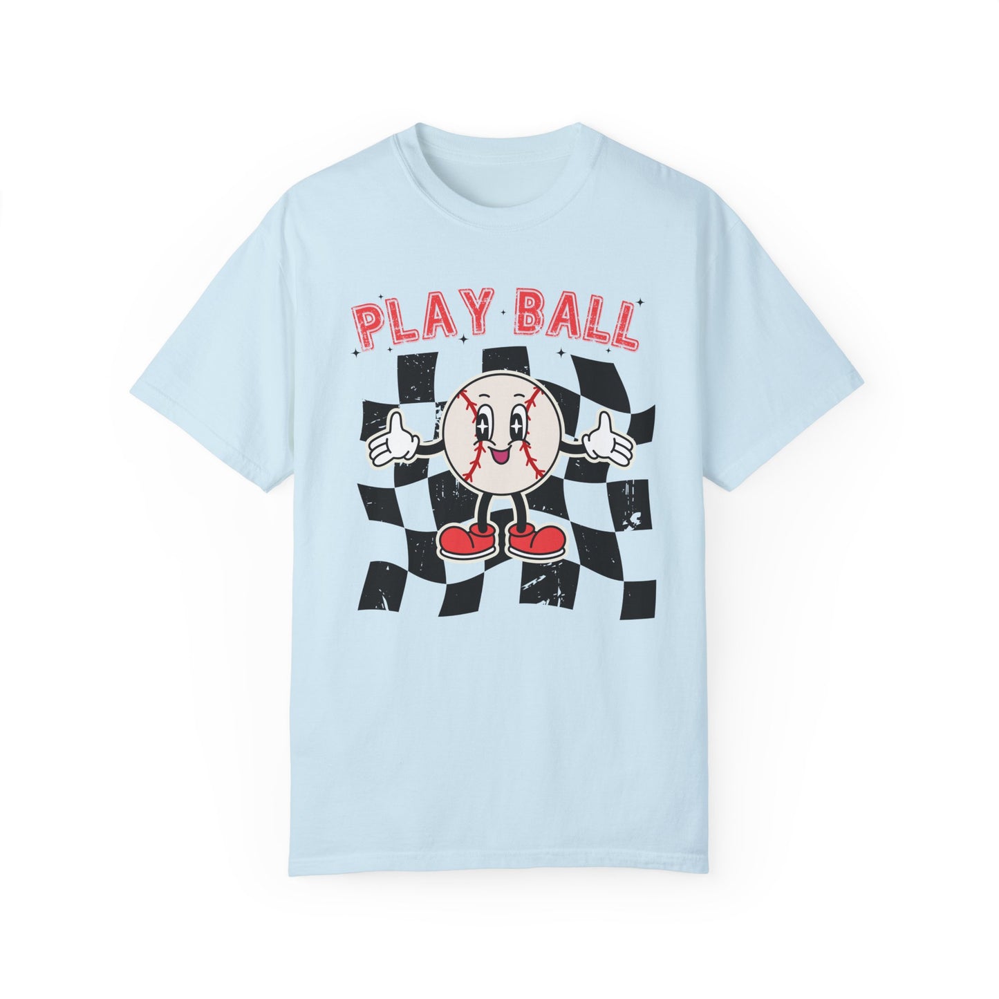 Play Baseball Checkered T-Shirt