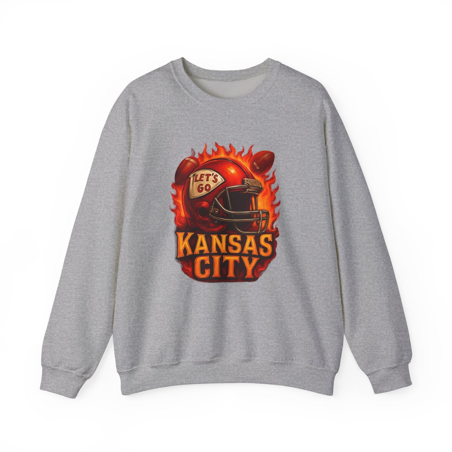 Adult Kansas City Football Fire Crewneck Sweatshirt