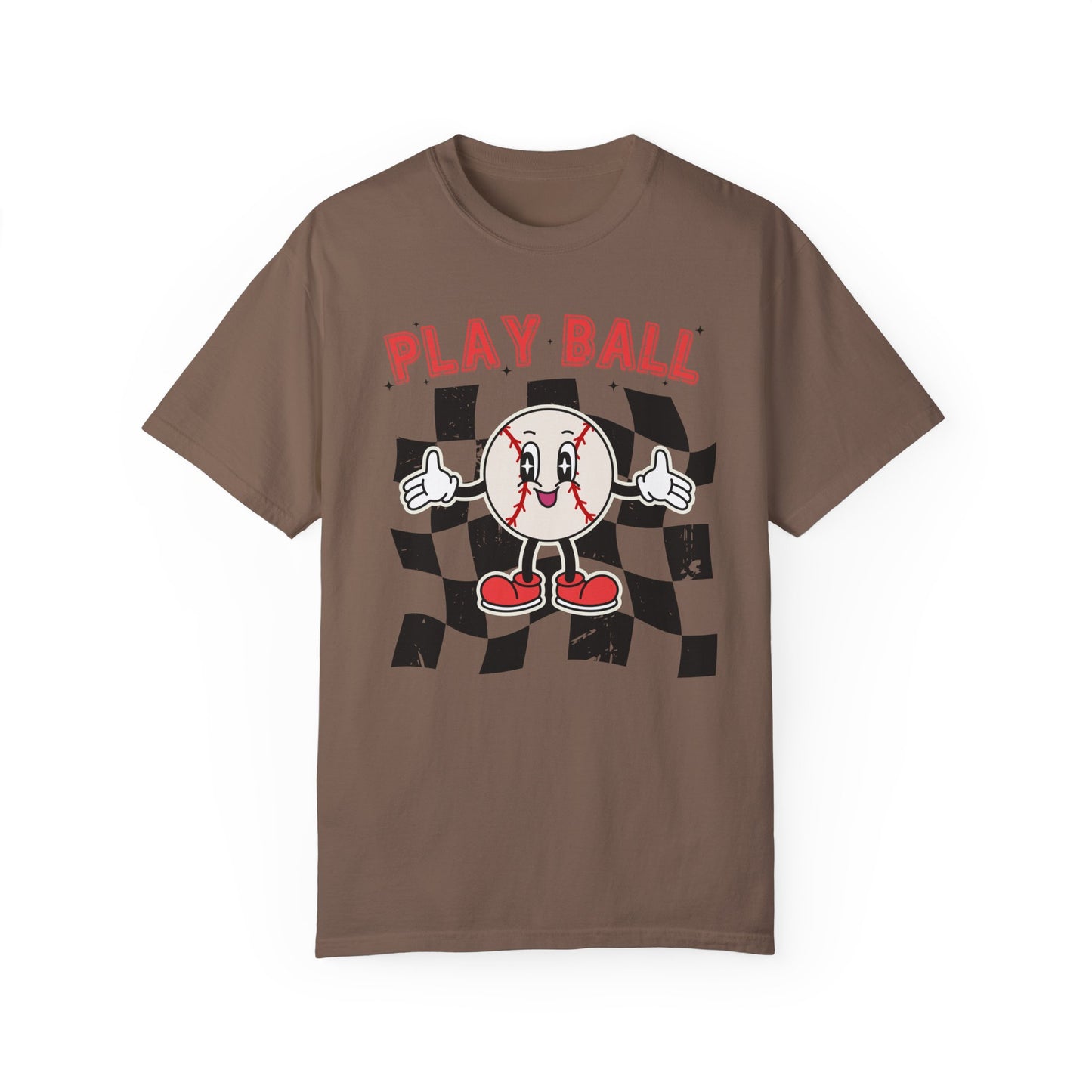 Play Baseball Checkered T-Shirt