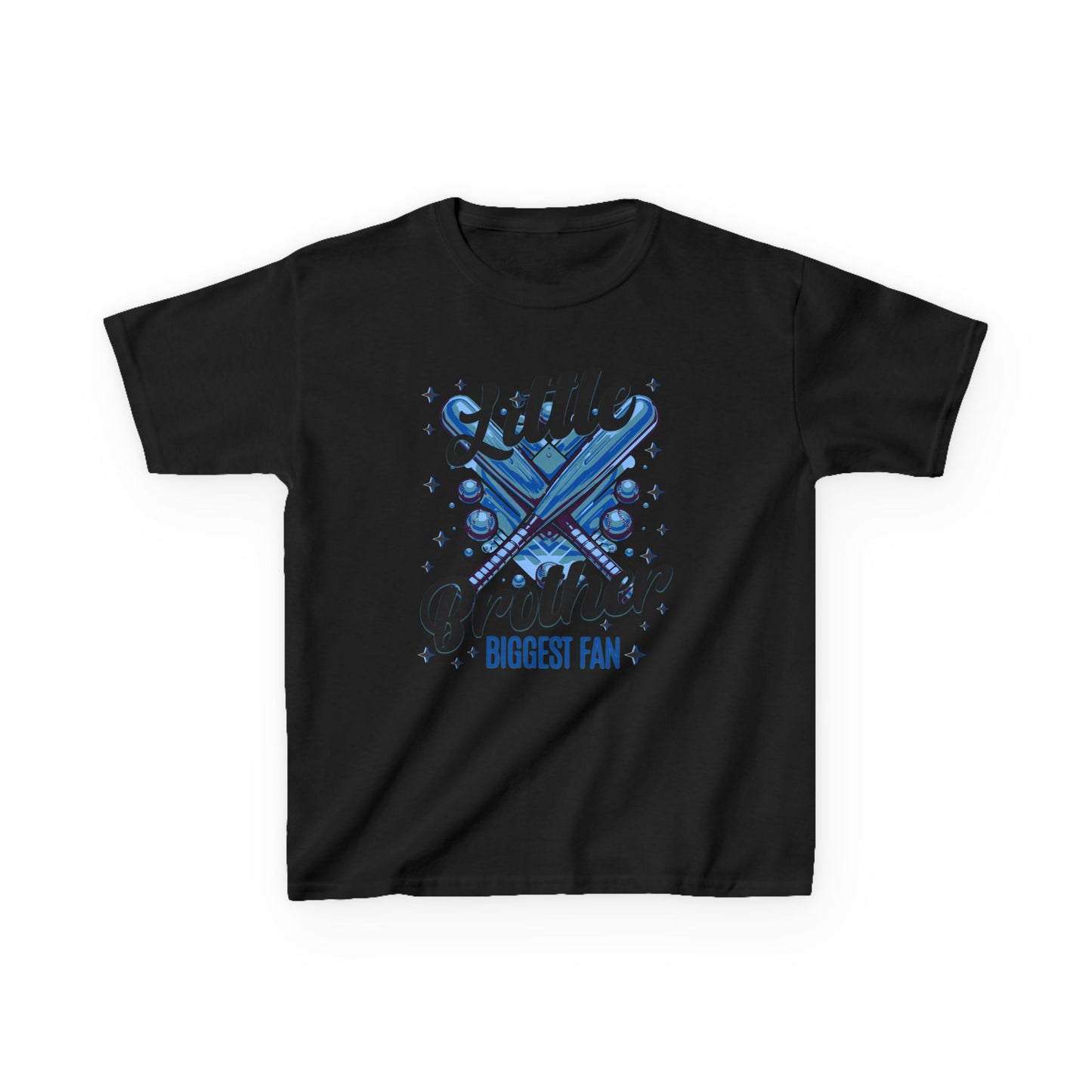 Kids Little Brother Biggest Baseball Softball Fan Tee