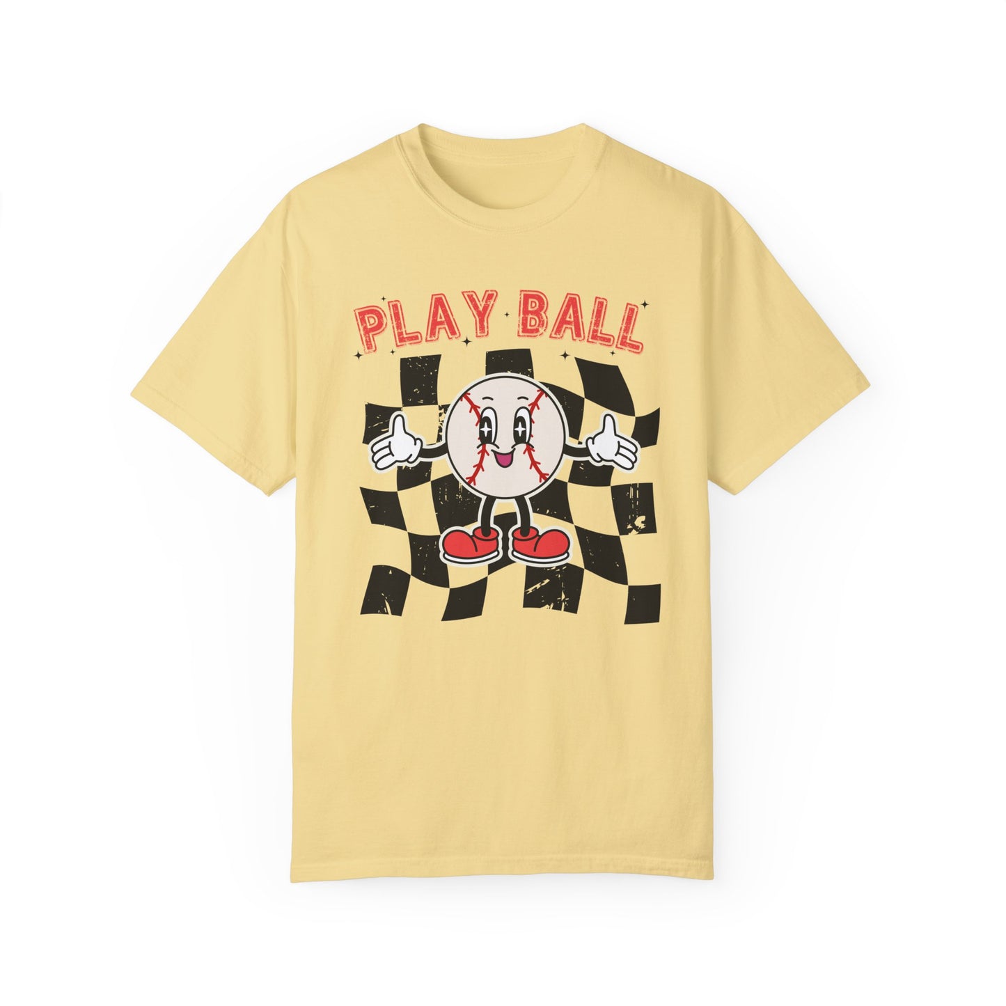 Play Baseball Checkered T-Shirt