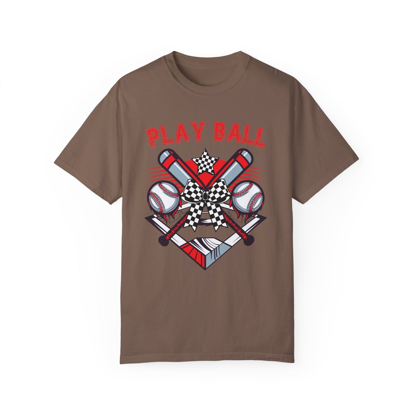 Play Ball Checkered Bow T-Shirt