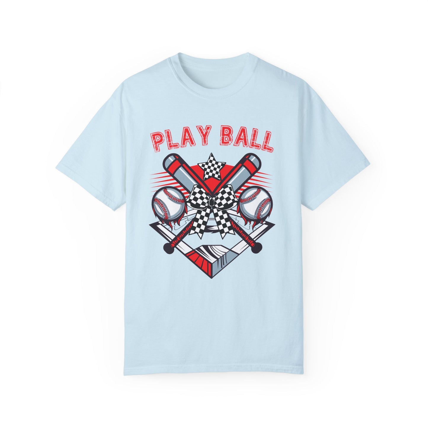 Play Ball Checkered Bow T-Shirt