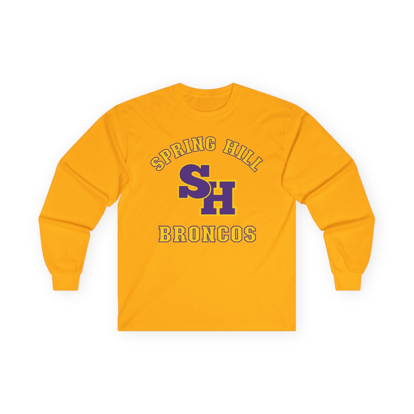 Spring Hill Broncos Long Sleeve Tee with Number & Name