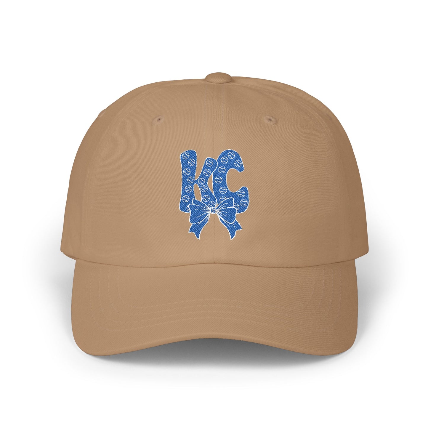 Coquette KC Baseball Doodle Letter Embroidered Dad Cap, Mother's Day Gift, Birthday Gift for Mom