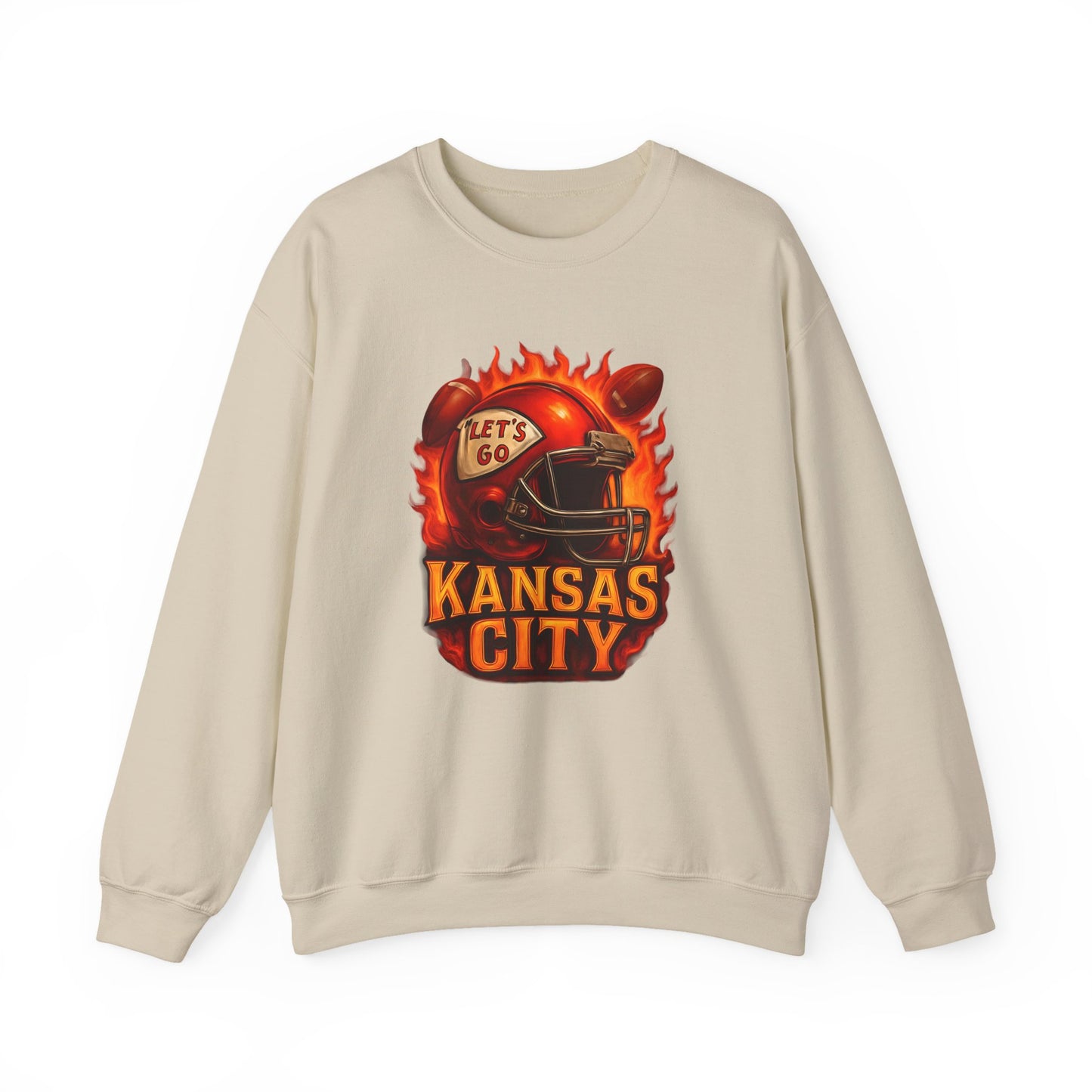 Adult Kansas City Football Fire Crewneck Sweatshirt