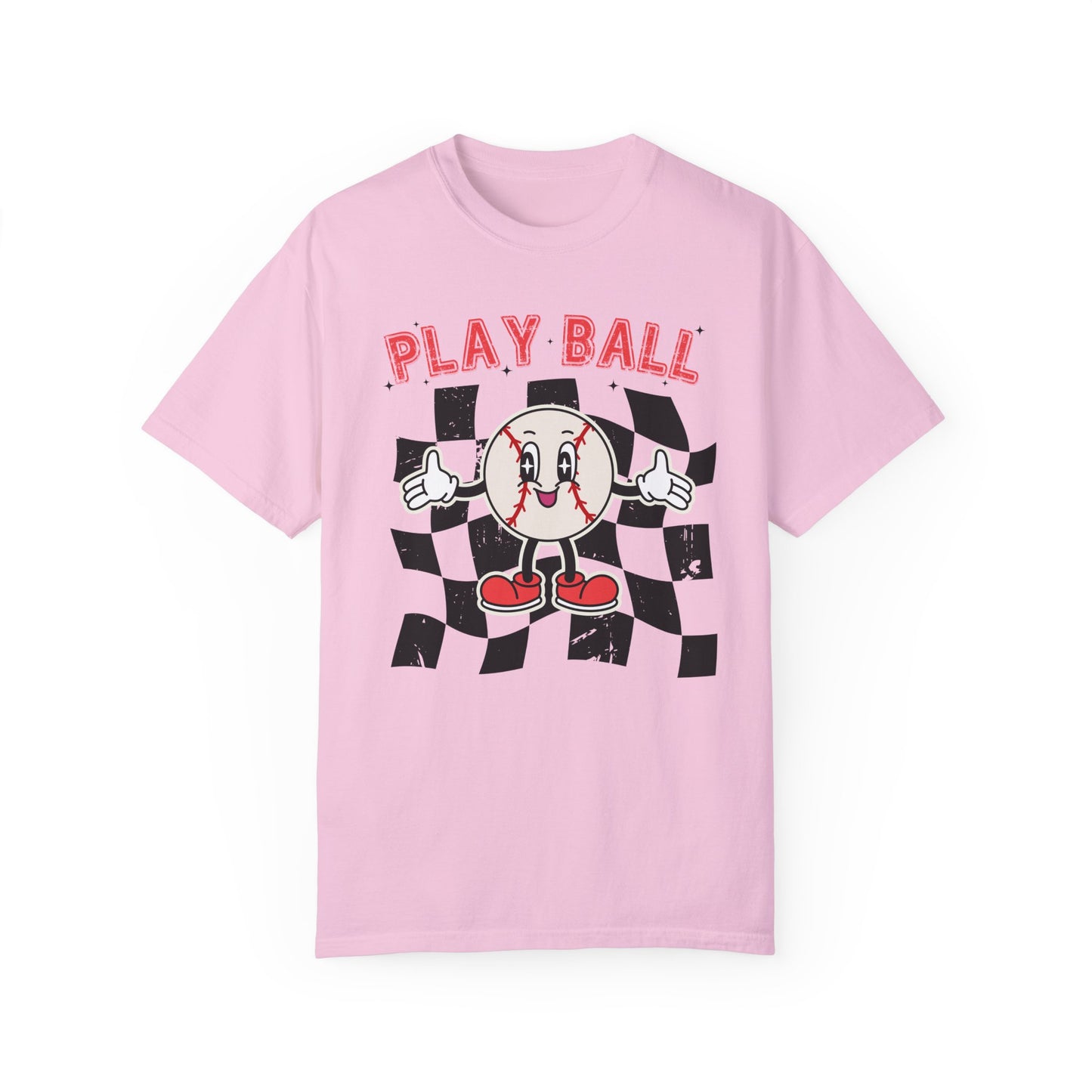 Play Baseball Checkered T-Shirt