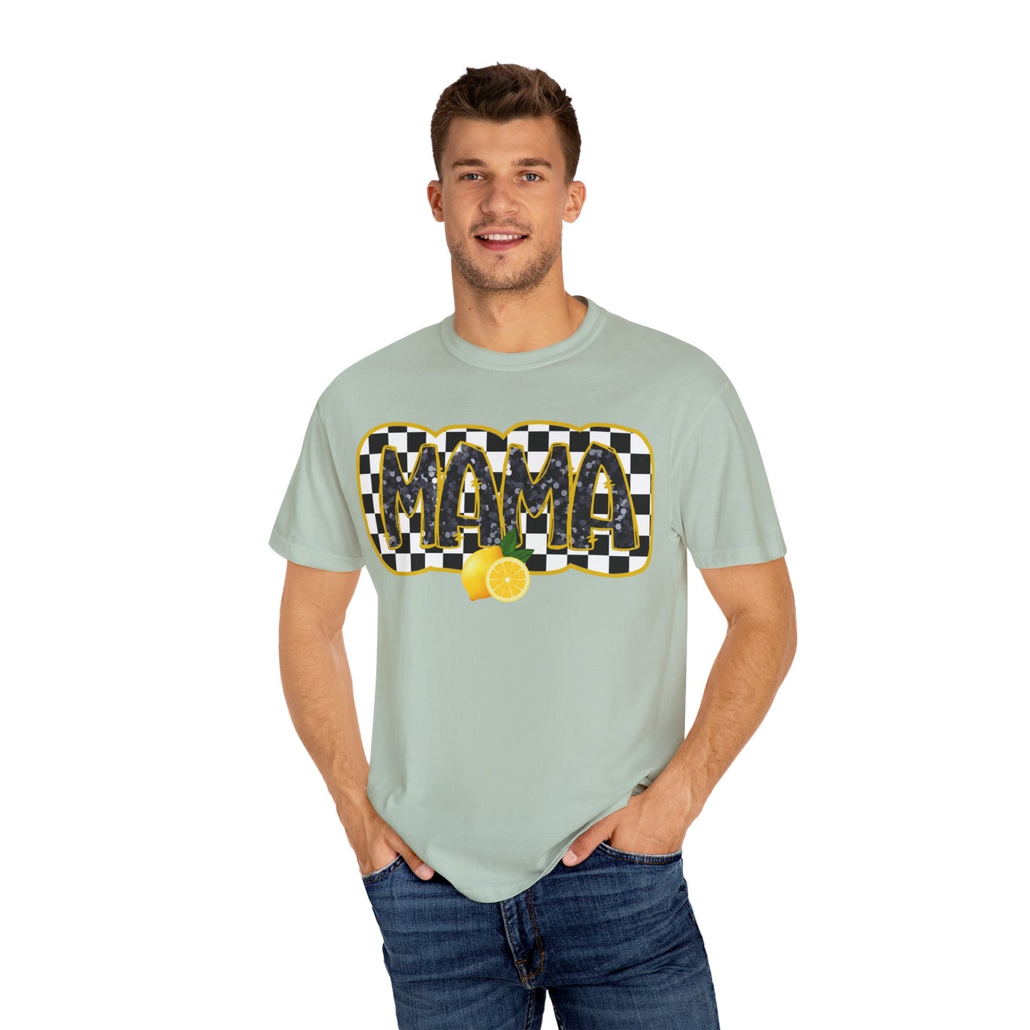 Checkered Lemon Mama T-Shirt, Gift for Mom