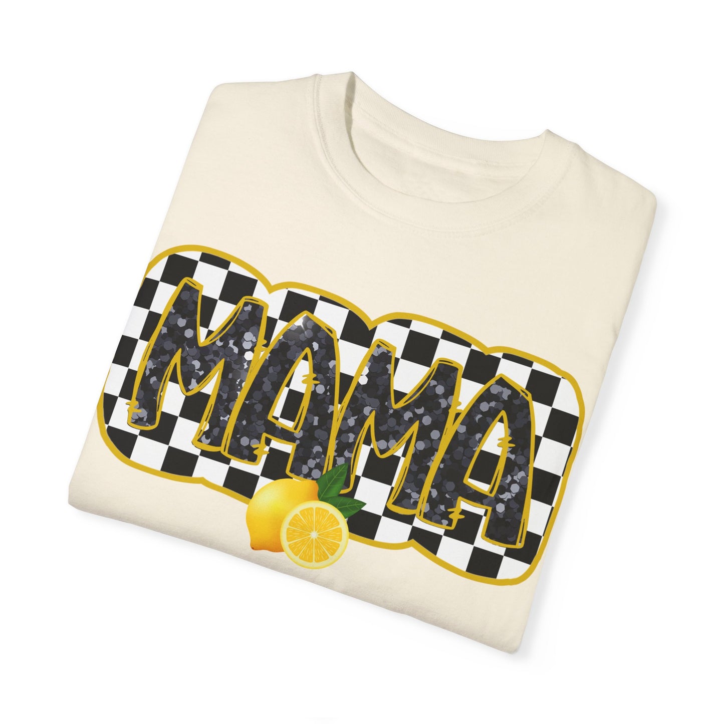 Checkered Lemon Mama T-Shirt, Gift for Mom