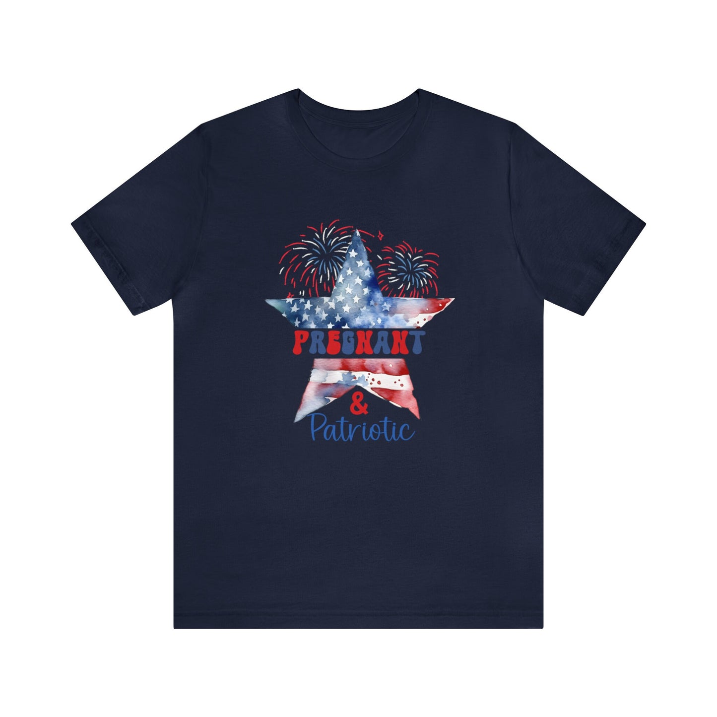 Pregnant and Patriotic Shirt, Red White Due Shirt, Pregnancy Announcement Shirt, 4th of July Maternity Shirt, USA Shirt, Pregnancy Reveal