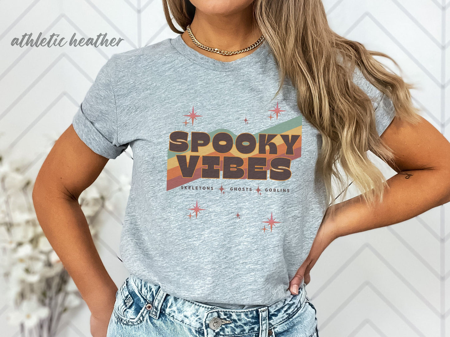 Spooky Vibes, Fall Tshirt, Spooky Teacher shirt, Spooky Vibes tshirt, Fall apparel, Trendy fall shirt, Vibes Tshirt, Retro Fall
