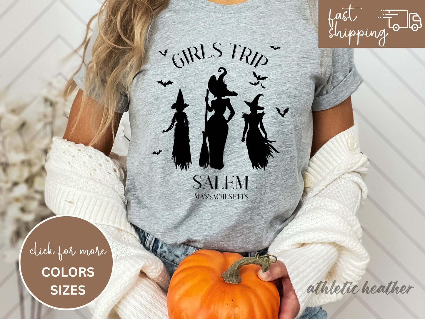 Halloween Sweatshirt, Girls Trip Salem Sweater, Vintage Halloween Shirt Retro, Halloween Witch Shirt, Salem Massachusetts, Salem Witches