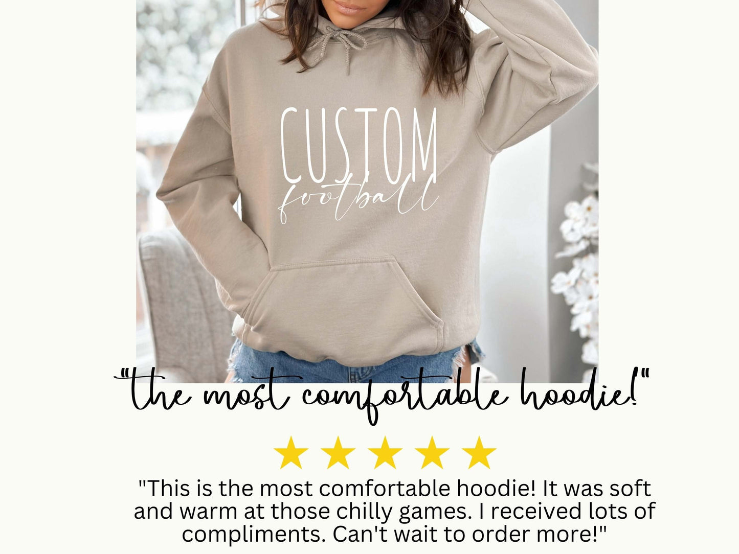 Custom Football Tshirt Hoodie Sweatshirt, Football Spirit Wear, Mom Hoodie, Football Cheer Mom, Football Dad Hoodie, Custom Team Colors No