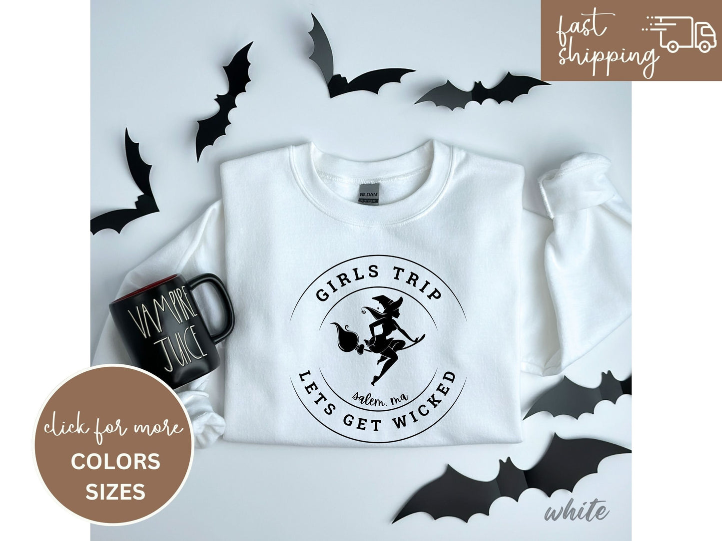 Halloween Sweatshirt, Girls Trip Salem Sweater, Vintage Halloween Shirt Retro, Halloween Witch Shirt, Salem Massachusetts, Salem Witches