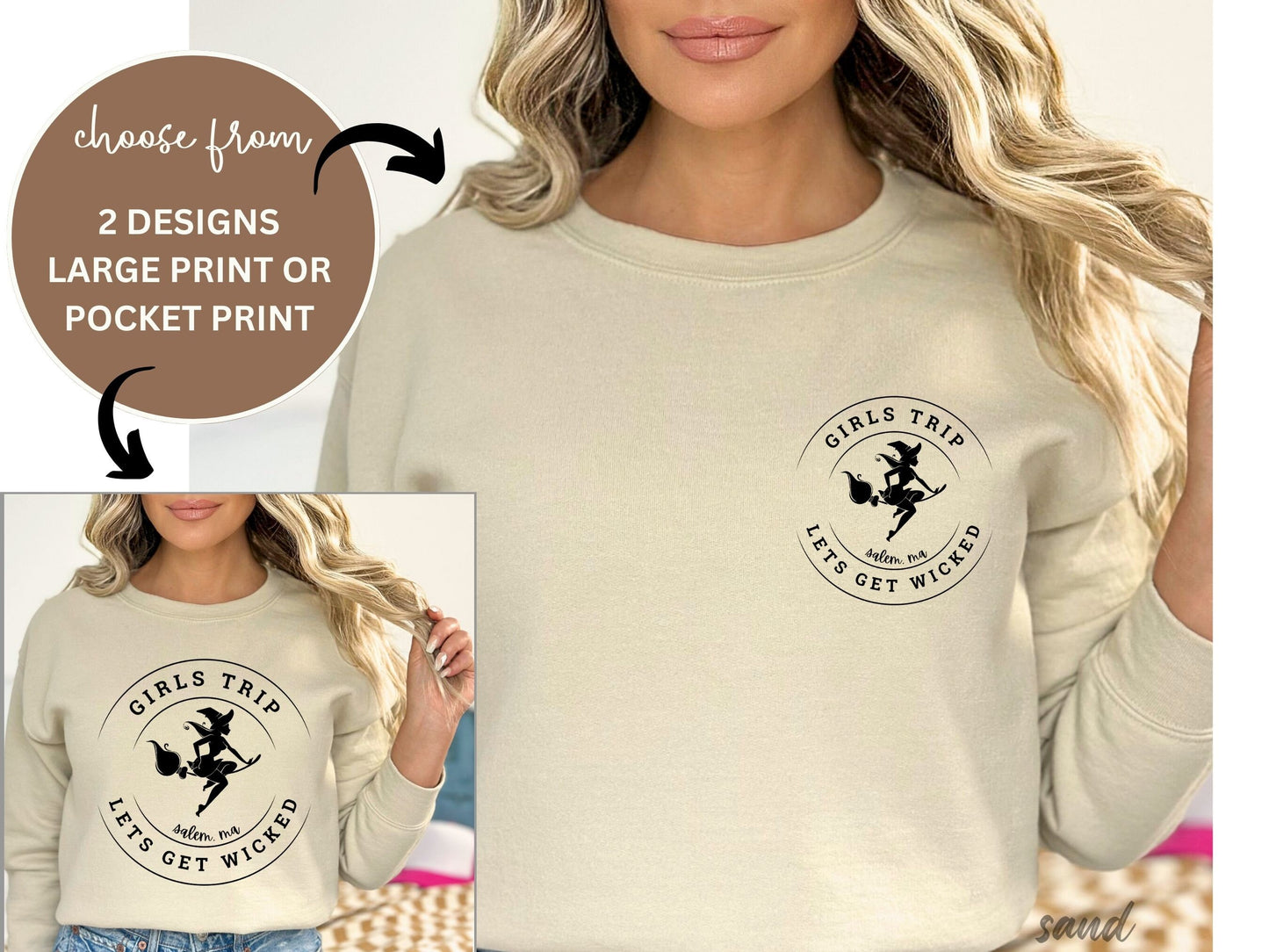 Halloween Sweatshirt, Girls Trip Salem Sweater, Vintage Halloween Shirt Retro, Halloween Witch Shirt, Salem Massachusetts, Salem Witches