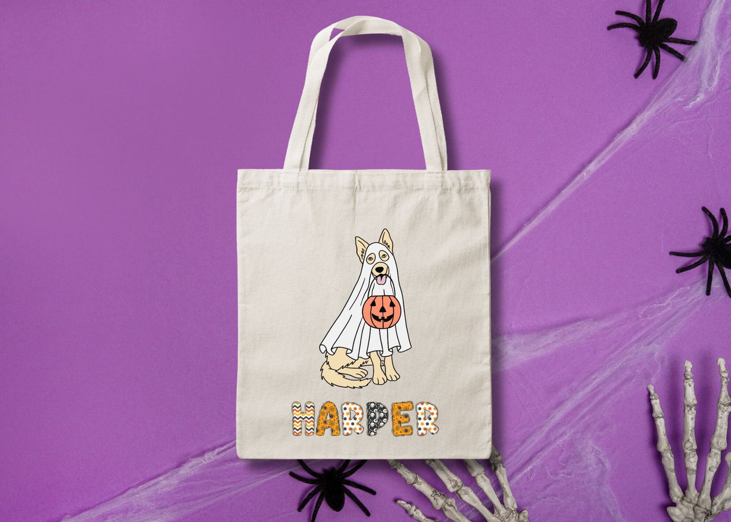 Dog Personalized Trick or Treat Canvas Tote Bag