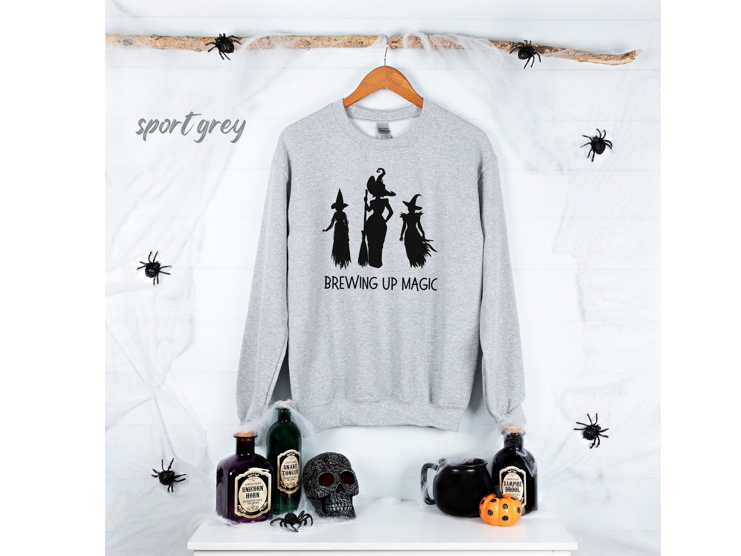Halloween Witch Sweatshirt, Fall Shirt, Brewing Up Magic Witch Shirt, Halloween Funny Shirt, Witch Sisters Halloween, Witches Broom Tee, BFF
