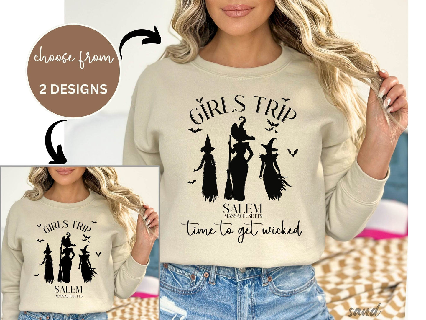 Halloween Sweatshirt, Girls Trip Salem Sweater, Vintage Halloween Shirt Retro, Halloween Witch Shirt, Salem Massachusetts, Salem Witches