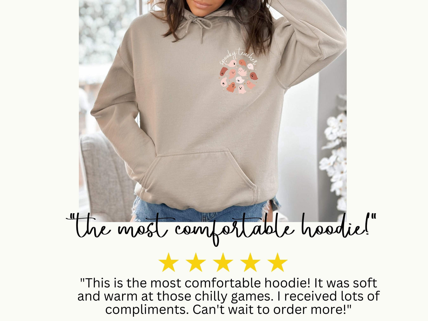 Customized Spooky Teacher Hoodie Sweatshirt, Teacher Ghost Halloween Shirts, Spooky Teacher Sweatshirt, Spooky Teacher Ghost Personalization