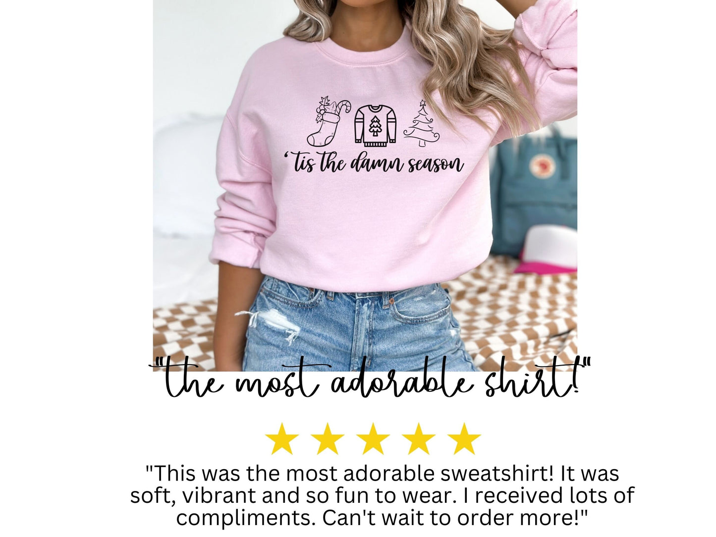 Tis the Damn Season Sweatshirt, Christmas Sweatshirt, Song Lyric Sweatshirt, Tis the Season Crewneck, Christmas Sweatshirt, Holiday apparel