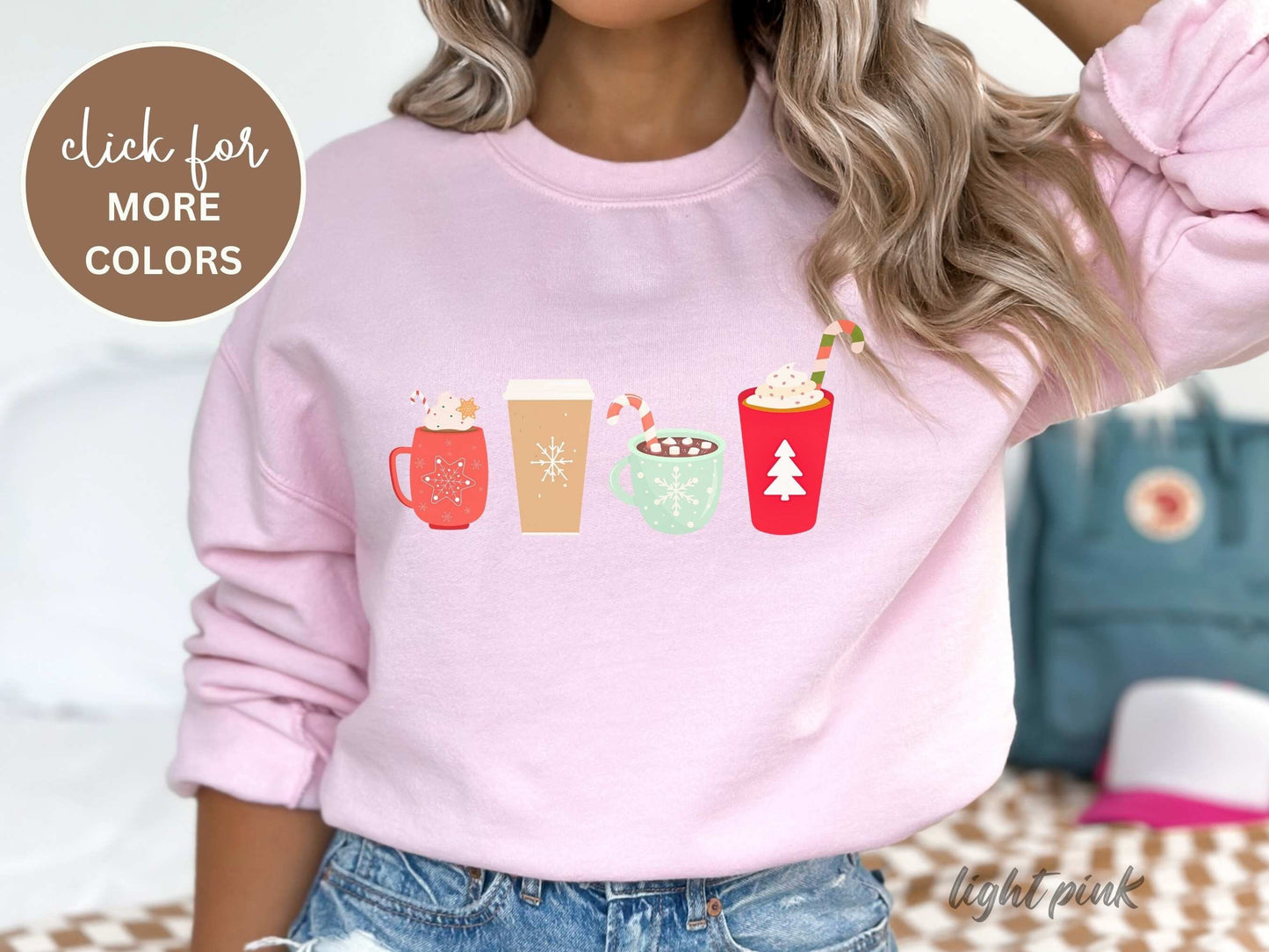 Christmas Coffee Sweatshirt, Cute Women's Christmas Sweathirt, Christmas Crewneck, Holiday Sweatshirt, Winter Sweatshirt, Candy Cane Shirt