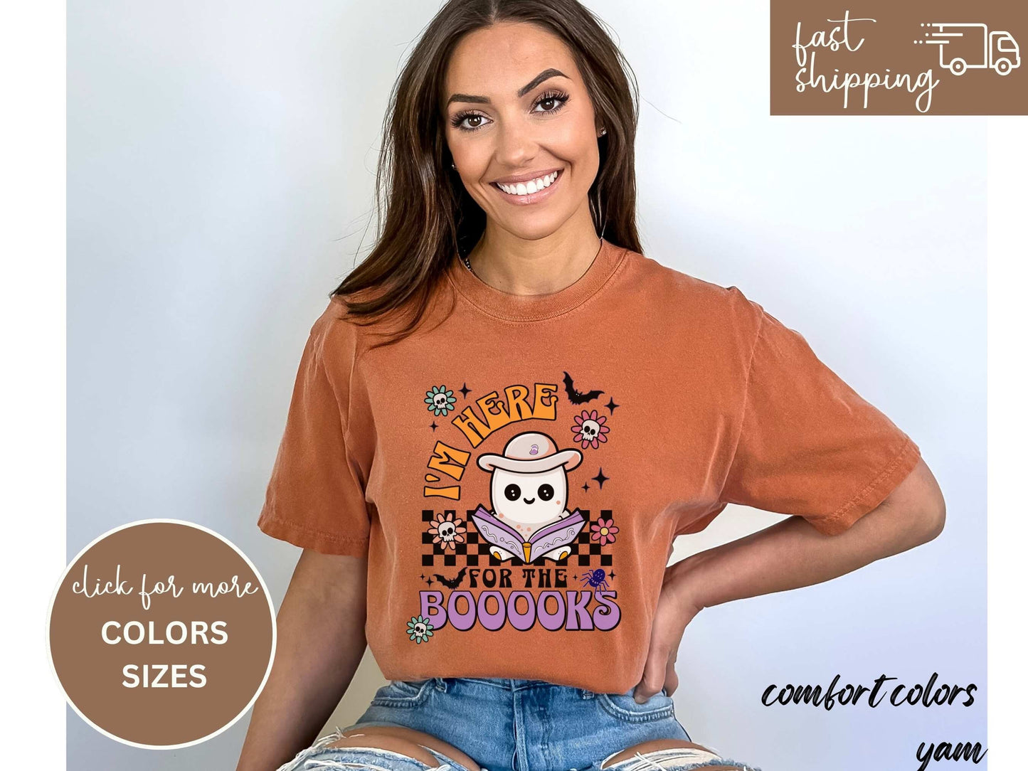 Fall Shirt, Ghost Shirt, Read More Booooks Shirt, Ghost Reading Books Bookish Fall Shirt, Fall Tshirt for Book Lovers, Here for the BOOOOks