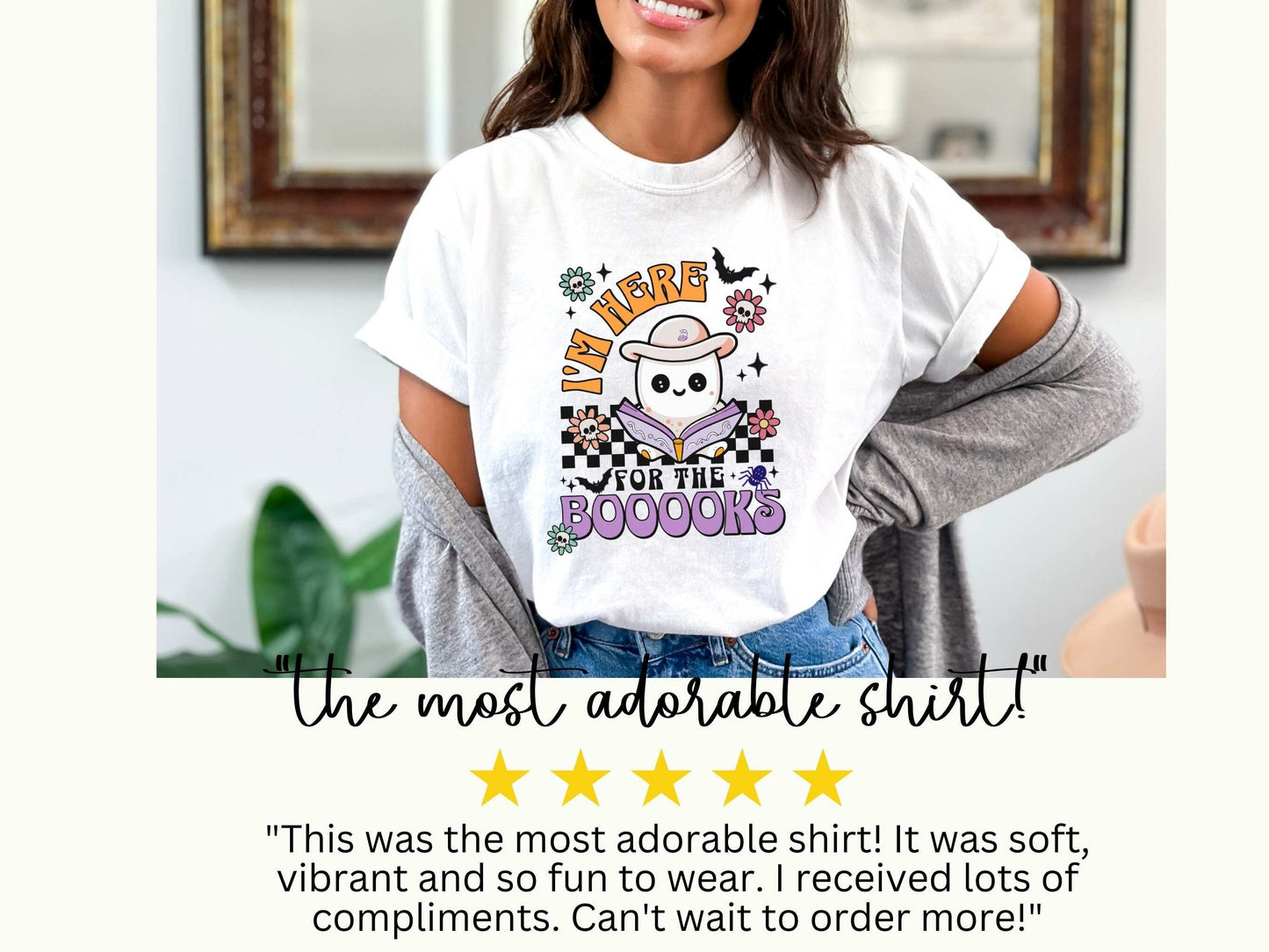 Fall Shirt, Ghost Shirt, Read More Booooks Shirt, Ghost Reading Books Bookish Fall Shirt, Fall Tshirt for Book Lovers, Here for the BOOOOks