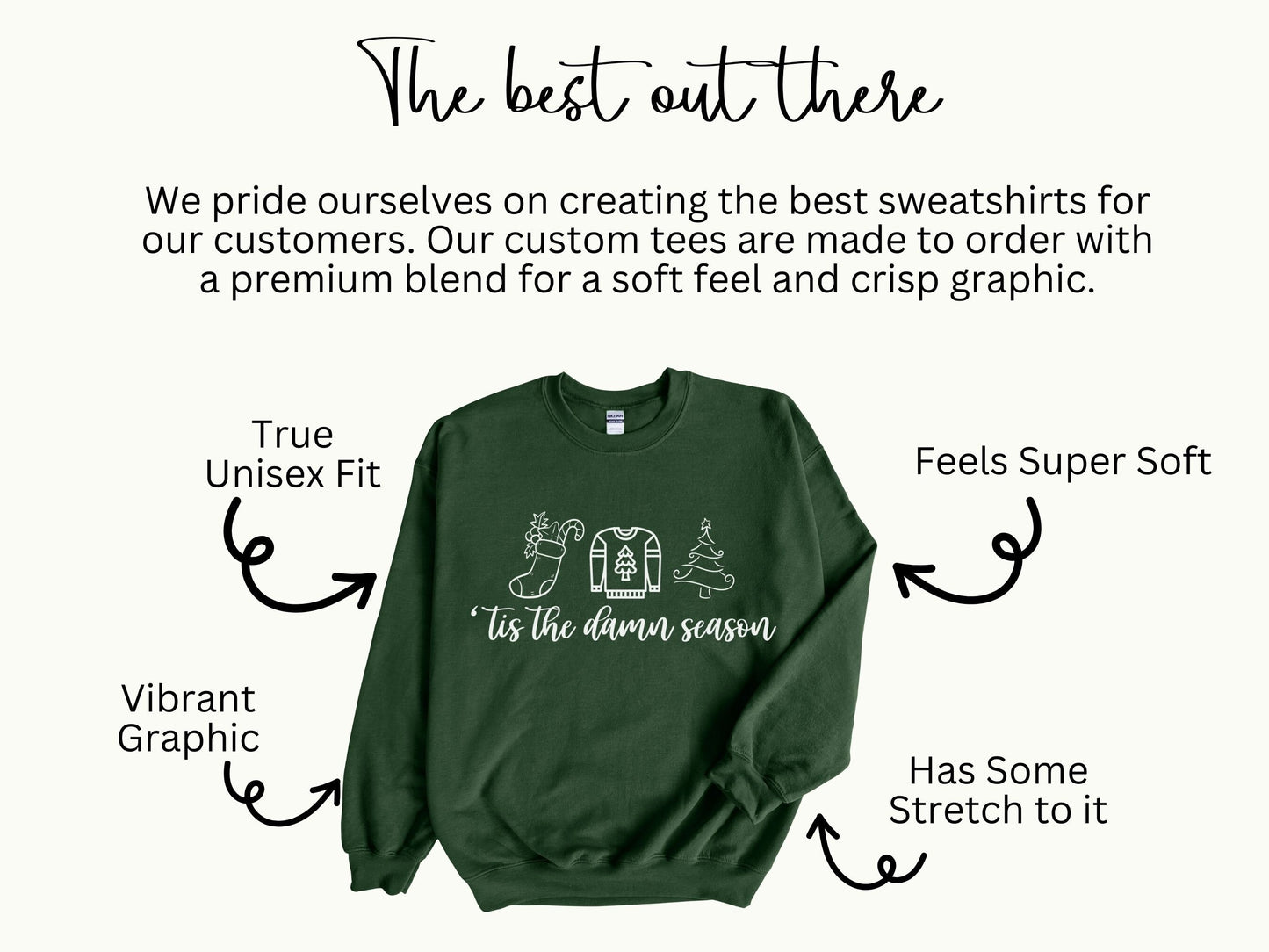 Tis the Damn Season Sweatshirt, Christmas Sweatshirt, Song Lyric Sweatshirt, Tis the Season Crewneck, Christmas Sweatshirt, Holiday apparel