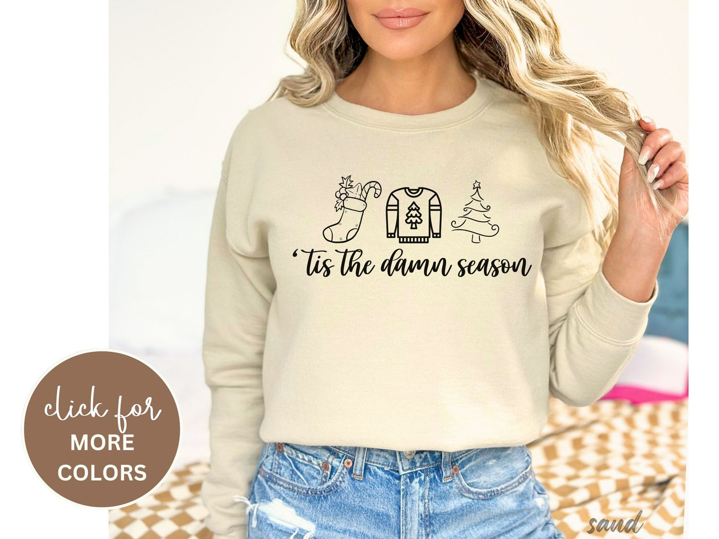 Tis the Damn Season Sweatshirt, Christmas Sweatshirt, Song Lyric Sweatshirt, Tis the Season Crewneck, Christmas Sweatshirt, Holiday apparel