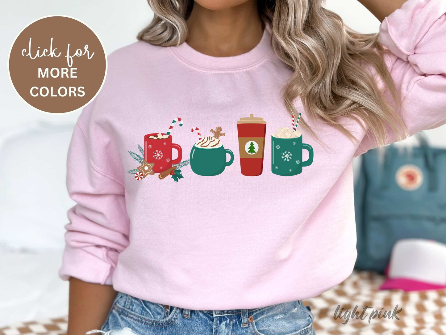 Gingerbread Christmas Coffee Cookies Sweatshirt, Cute Women's Christmas Sweatshirt, Christmas Crewneck, Holiday Sweatshirt Winter Sweatshirt